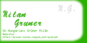 milan gruner business card