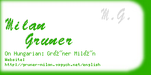 milan gruner business card